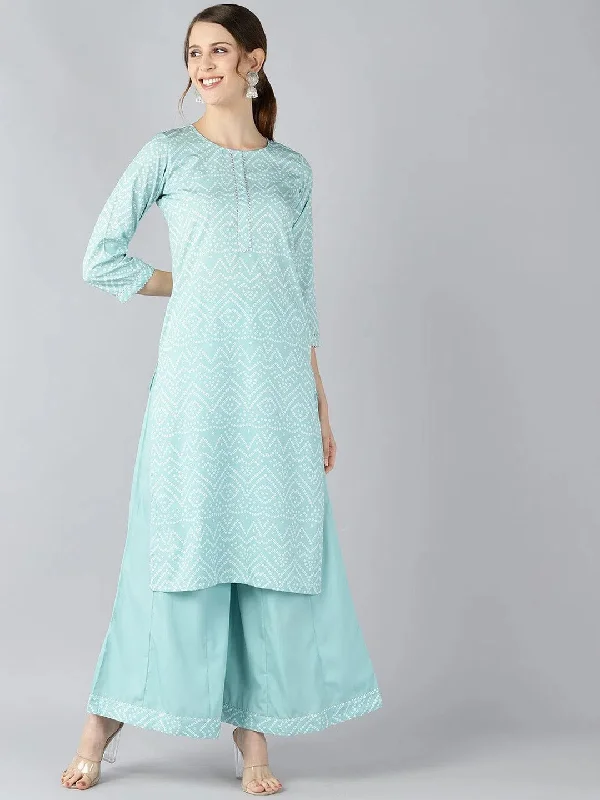 Ahika Poly Crepe Printed Kurta Pant Set-PKSET1006AB_XS Wide-Legged Palazzos