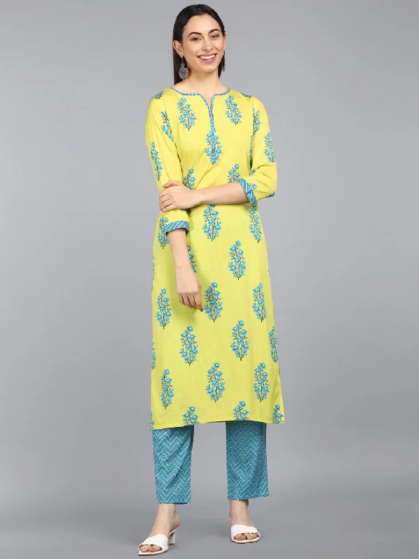 Ahika Poly Crepe Printed Kurta Pant Set-PKSET1011AB_S Formal Slim Pants