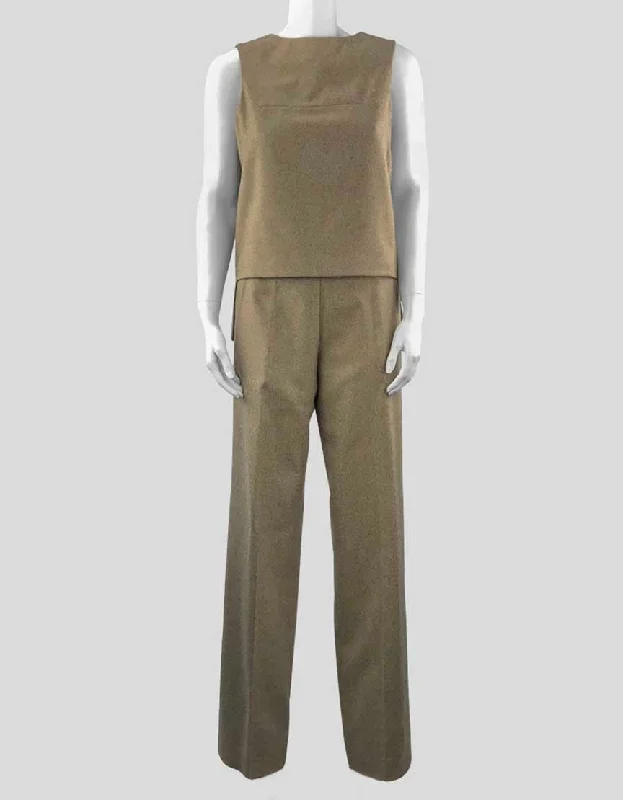 TSE Tan Cashmere Pant Set - 10 US Elegant High-Waist Pants