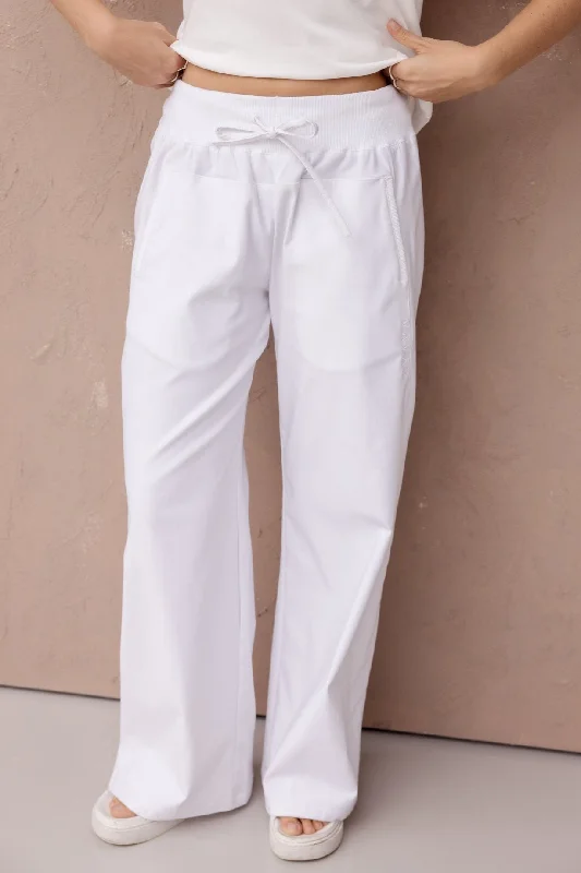 ARDEN Pants White Chic Wool Trousers