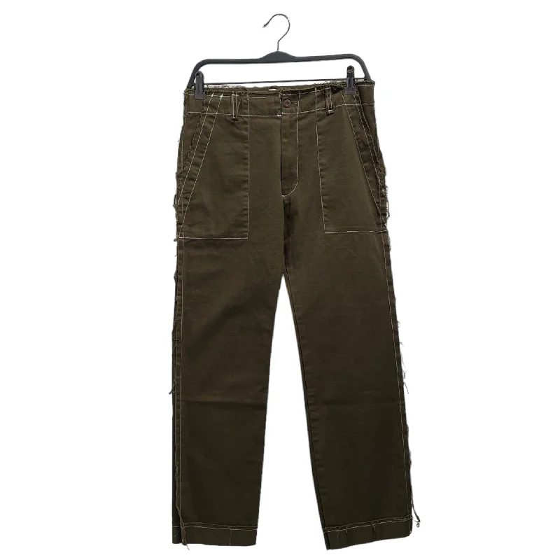 UNDERCOVER/Straight Pants/M/Cotton/GRN/Green Fray Pants Wide-Legged Palazzos