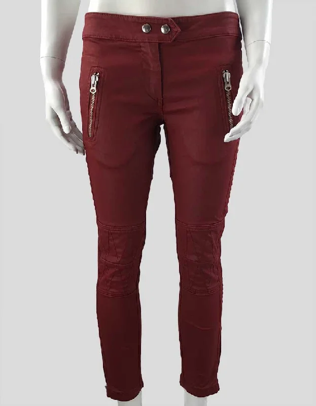 Isabel Marant For H M Red Moto Pants Size 38 Eu 8 US Classic Stretch Pants