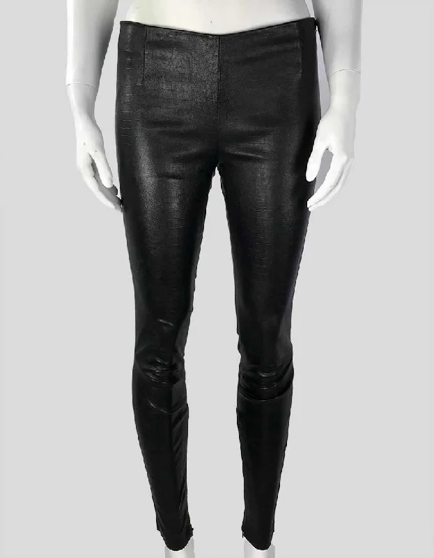 VINCE Black Leather Skinny Pants - X-Small Formal Stretch Pants