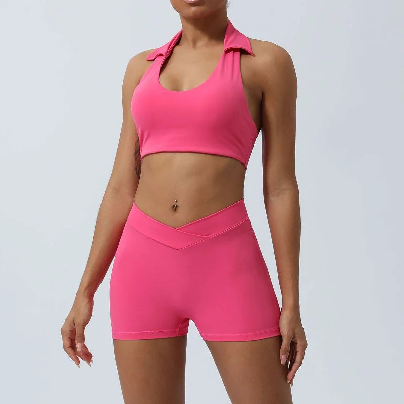 Peach Pink Shorts Set