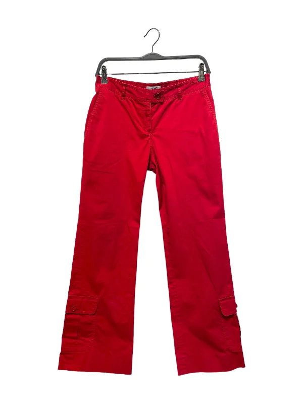 MOSCHINO/Cropped Pants/L/Cotton/RED/ Casual Wide Pants