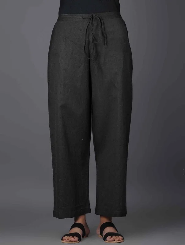 Mia Elasticated Drawstring Classic Linen Pant Elegant Wool Trousers