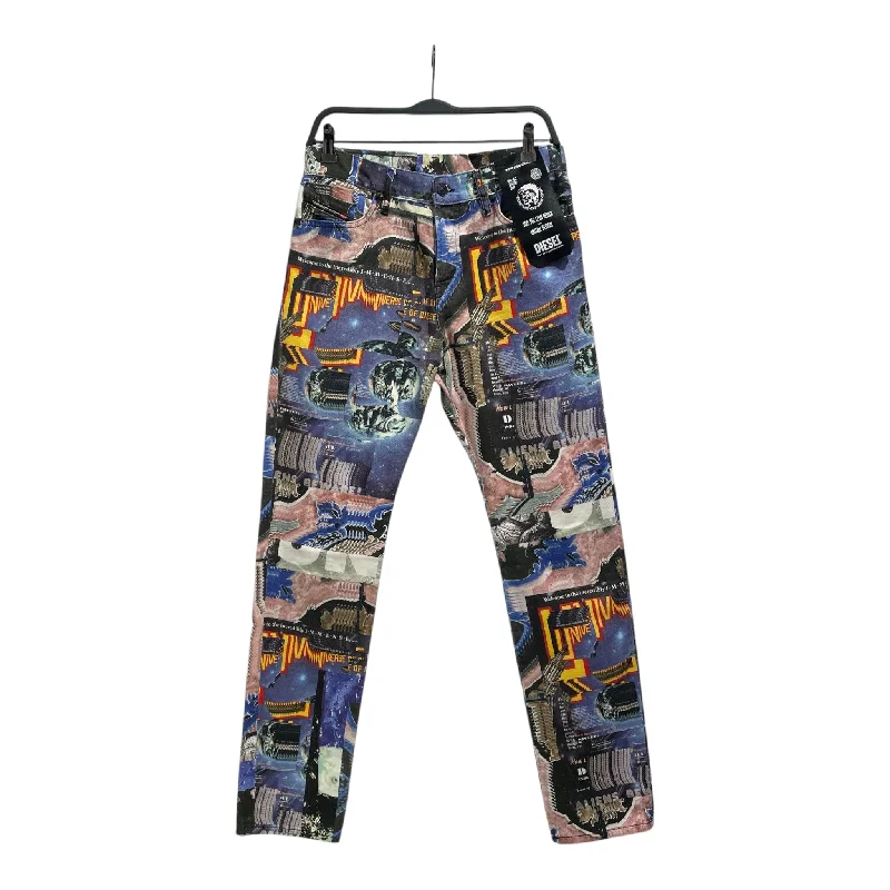 DIESEL/Straight Pants/28/Multicolor/Denim/All Over Print/ Elegant Wool Trousers