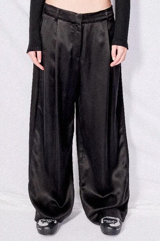 Black Cupro Homme Pant Wide-Legged Palazzos