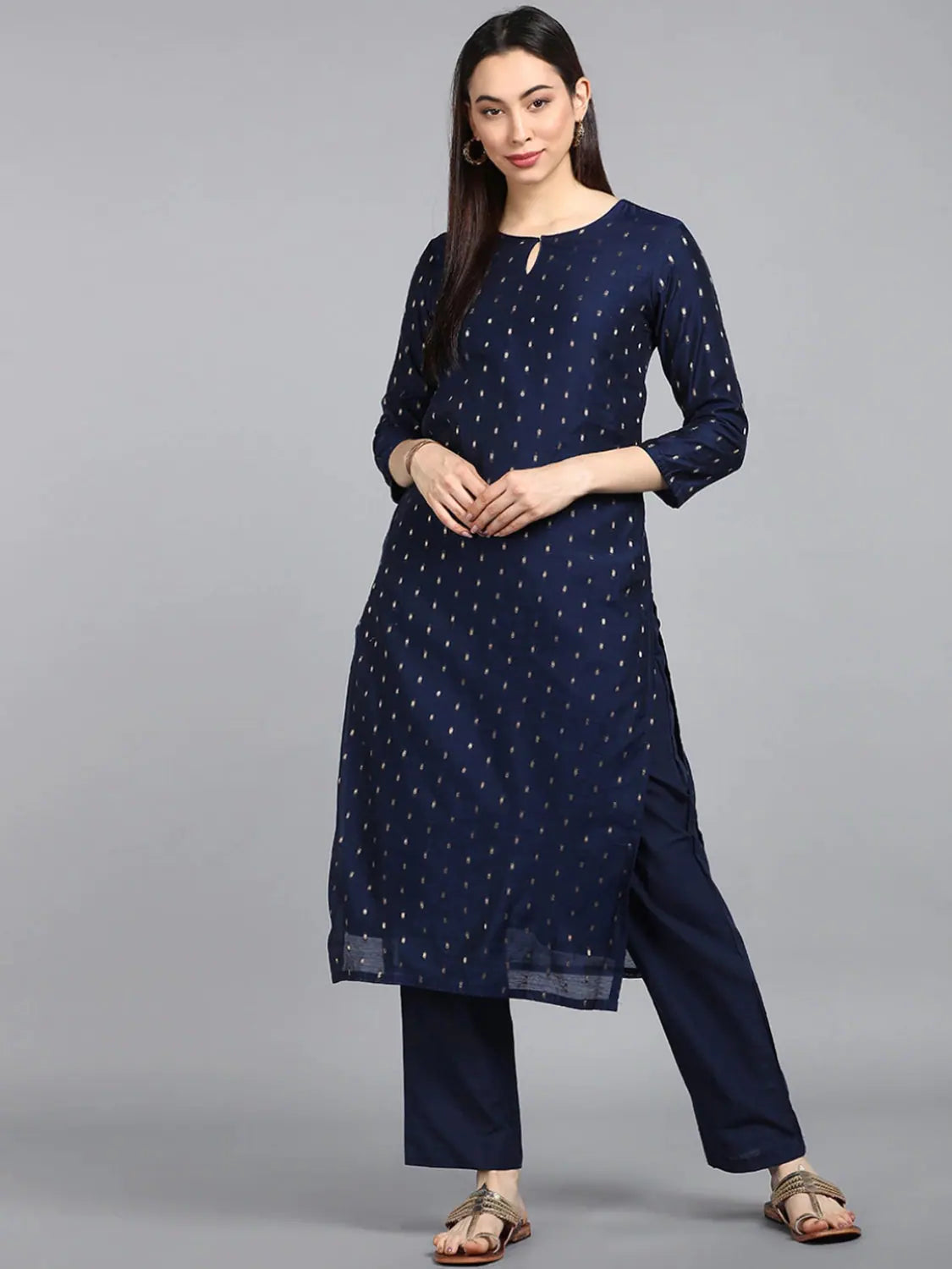 Ahika Polyester Printed Kurta Pant Set-VKSET1216E_L Trendy Palazzo Pants
