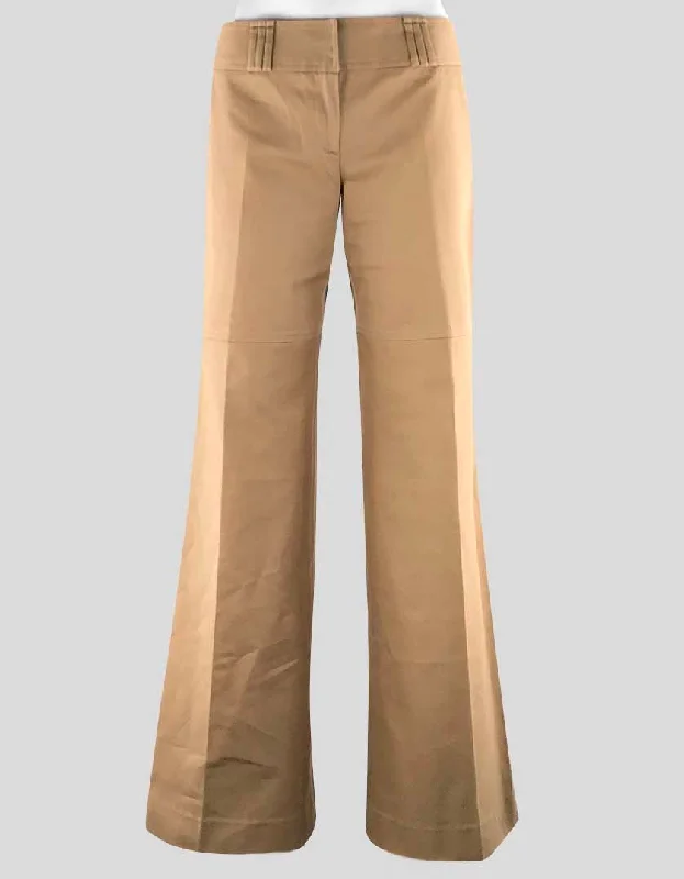 Dolce & Gabbana Women's Tan Mid Rise Wide Legged Stretch Cotton Pants - 42 IT | 6 US Formal Slim Pants