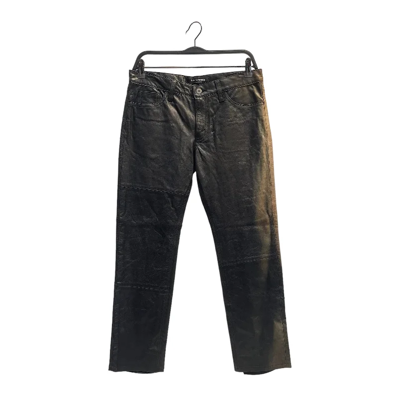 JUNYA WATANABE COMME des GARCONS/Straight Pants/M/Leather/BLK/FADED LEATHER Formal Linen Trousers