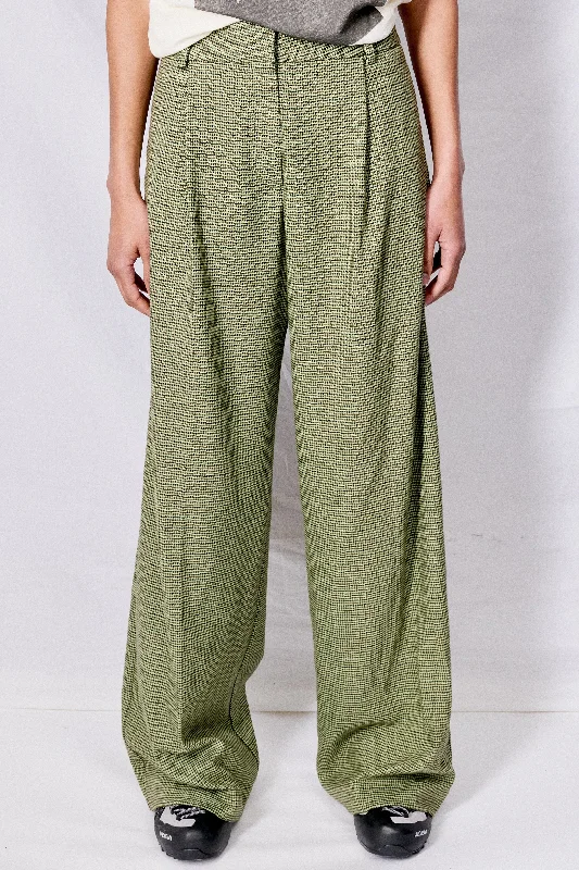 Green Houndstooth Suiting Homme Pant Stylish Harem Pants