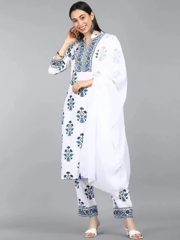Ahika Poly Crepe Printed Kurta Pant Dupatta-PKSKD1012AB_S Elegant High-Waist Pants