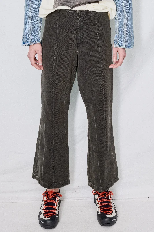 Grey Black Wash Denim Flare Pant Classic Chino Pants