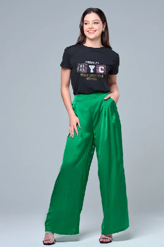 Flared pants Chic Faux Leather Pants