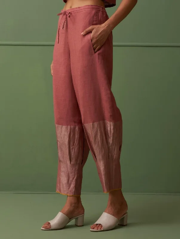 Nama Border Linen Pants - Terra Casual Skinny Fit Pants