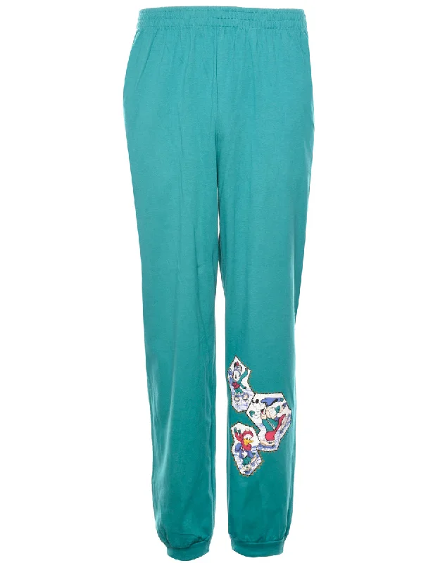 Mickey Mouse 1990s Track Pants - W25 L29 Stylish Paperbag Waist Pants