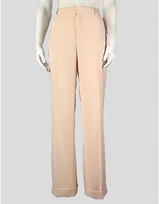 Philosophy Flat Front Cuffed Pants In A Blush Color With Front Closure Side Pockets And Belt Loops Size 44 IT 10 US Elegant Trouser Pants