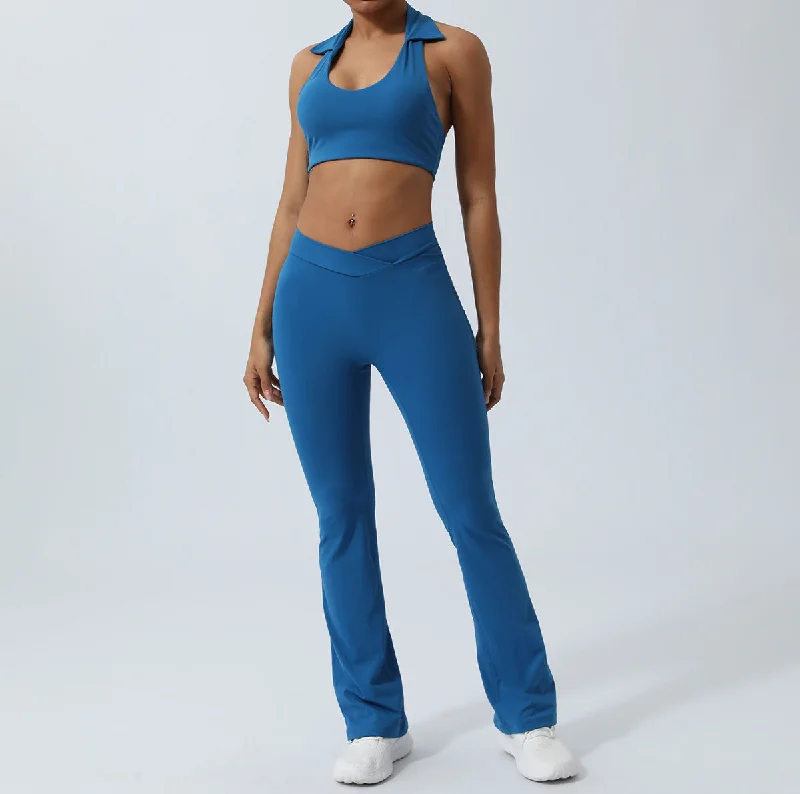 Purplish Blue Trousers Set