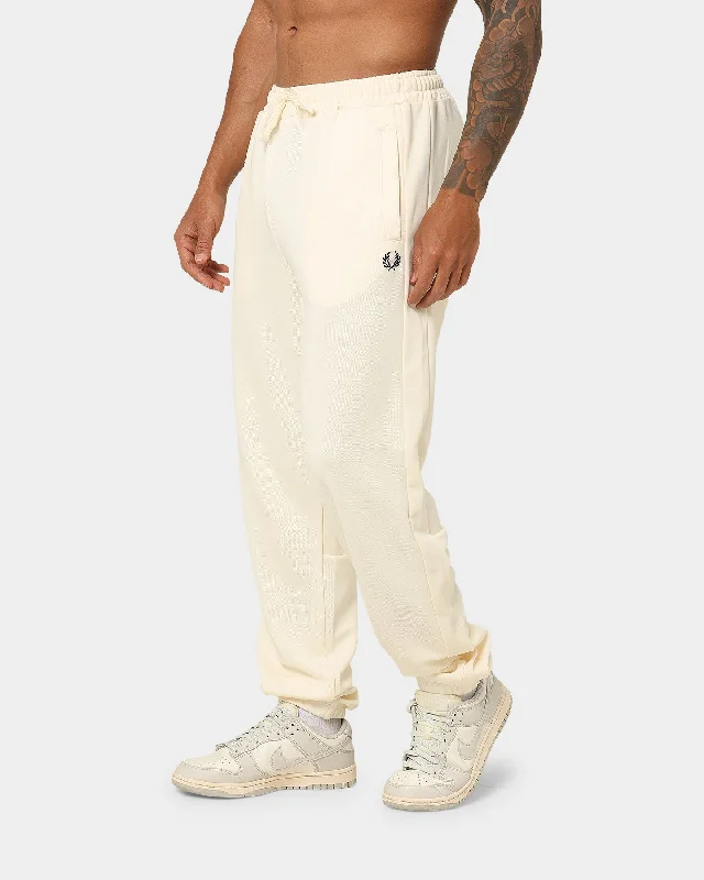 Fred Perry Panelled Track Pants Ecru Comfortable Pleated Pants