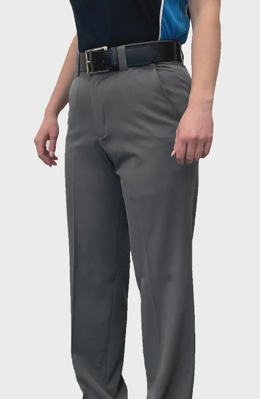 "NEW" Women's Smitty "4-Way" FLAT FRONT PANTS with SLASH POCKETS "NON-EXPANDER"- HEATHER GREY Soft Stretch Pants