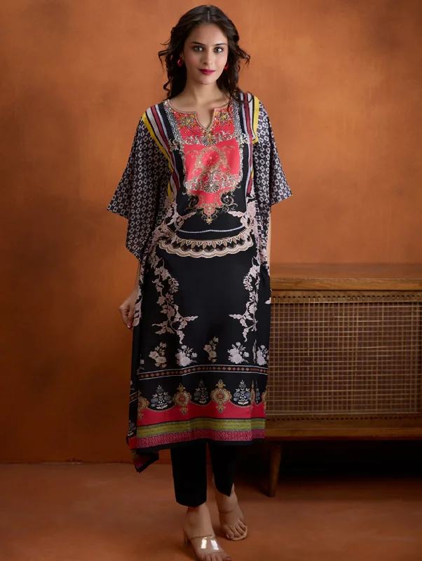 Digitally Printed Muslin Kaftan Pants Set 4091 Fashionable Track Pants