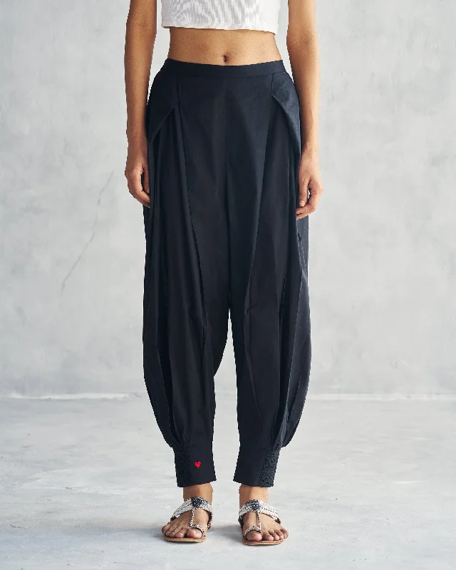 Puff Pants - Black Comfortable Denim Pants