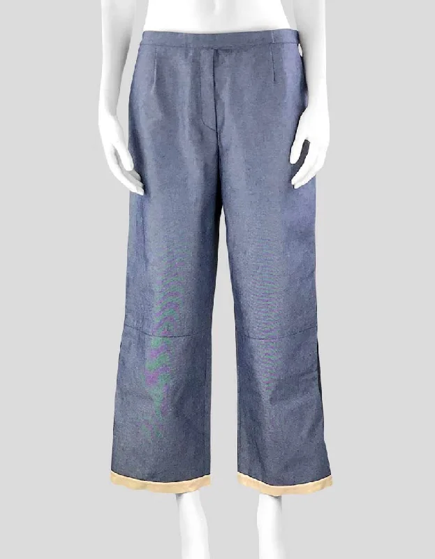 Alessandro Dell' Acqua Flat Front Wide Leg Cropped Pants - 44 IT | 10 US Relaxed Casual Leggings