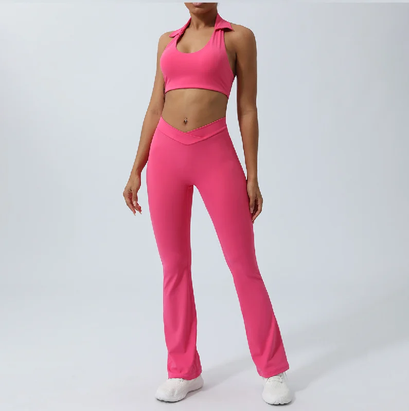 Peach Pink Pink Trousers Set