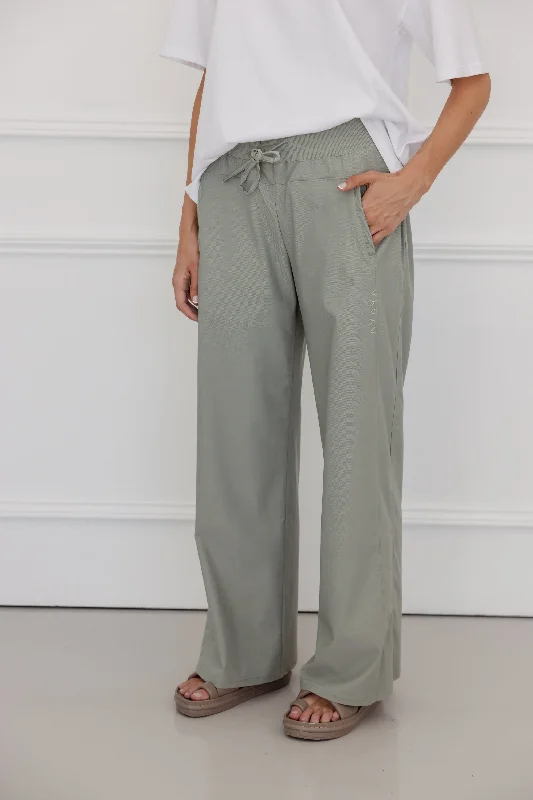 ARDEN Pants Sage Elegant High-Waist Pants