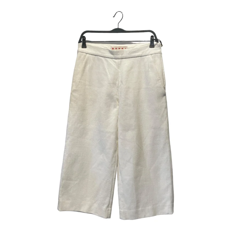 MARNI/Cropped Pants/38/Cotton/WHT/ Elegant Silk Pants