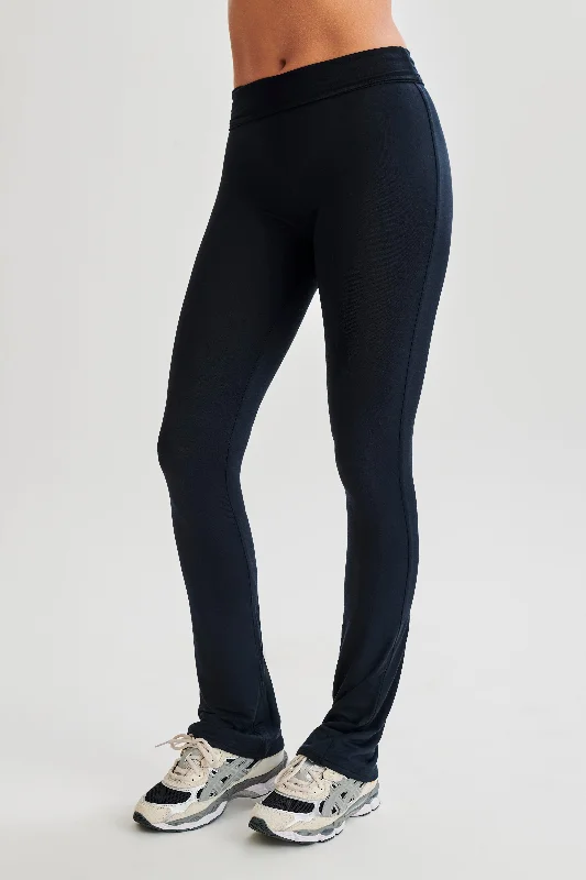 Sabrina Modal Straight Leg Pant - Black Trendy Printed Leggings