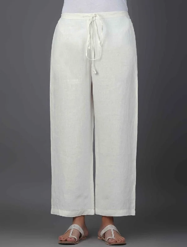 Mia Elasticated Drawstring Classic Linen Pant Comfortable Denim Trousers