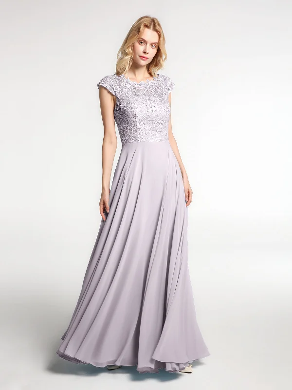 Illusion Wrap Neck Lace and Chiffon Maxi Dress-Dusk Chic Boho Print Maxi Dress