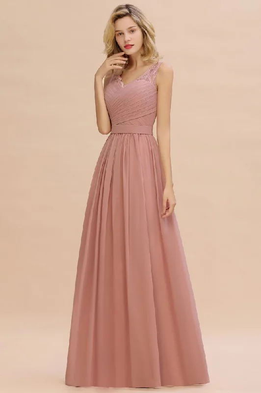Elegant V-Neck Elegant Evening Maxi Dress Bridesmaid Dress Sleeveless Styles Fashionable Open-Back Maxi Dress