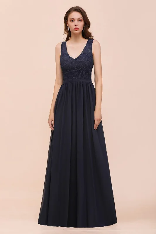 Sleeveless Black A-line Evening Maxi Dress Chiffon Bridesmaid Dress Formal Dress Cozy Spaghetti Strap Maxi Dress