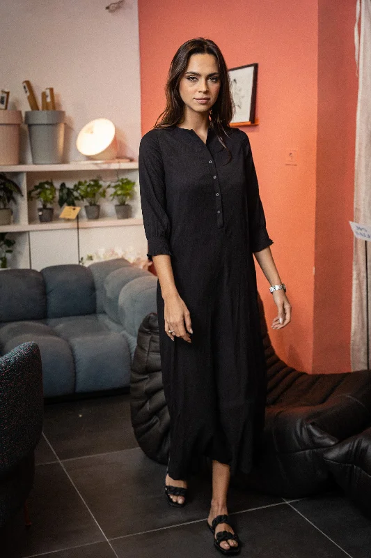 BLACK AVIVA MAXI DRESS Stylish Boho Maxi Dress