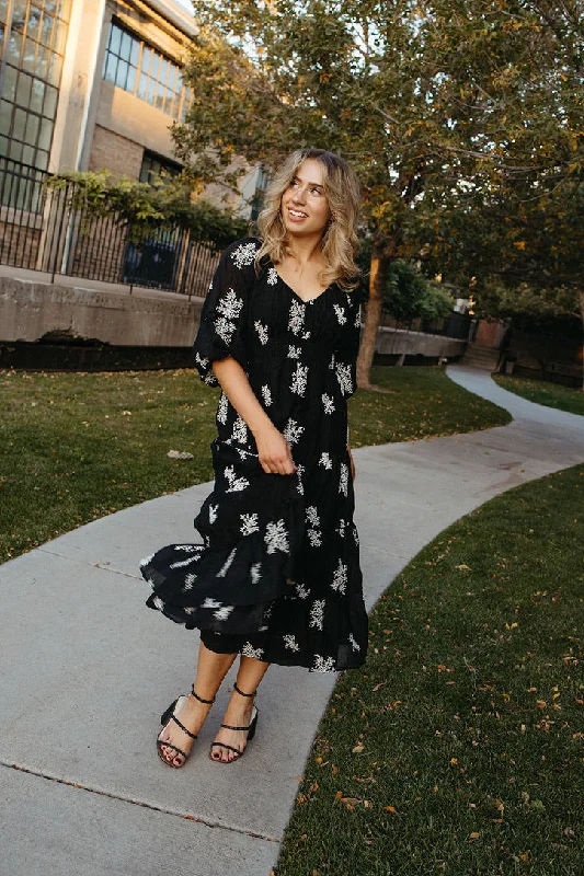 Boho Bloom Maxi Dress Trendy Short Sleeve Maxi Dress