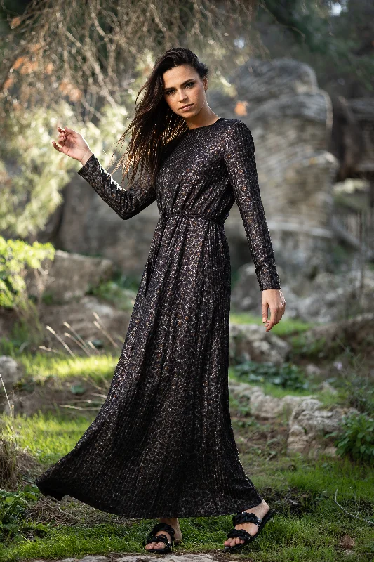 Cheetah Print Maxi Dress Trendy Button Front Maxi Dress