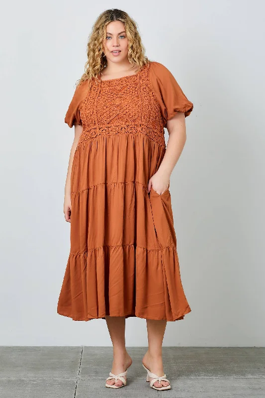 The Martha Crochet bodice Maxi Dress Stylish Boho Chic Maxi Dress