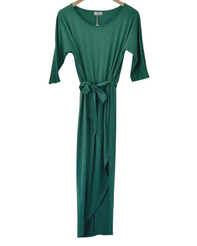 Dark Autumn Serpentine Tie Waist Maxi Dress Elegant Velvet Maxi Dress
