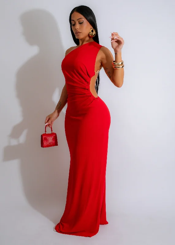 Dual Elegance Maxi Dress Red Chic Summer Floral Maxi Dress