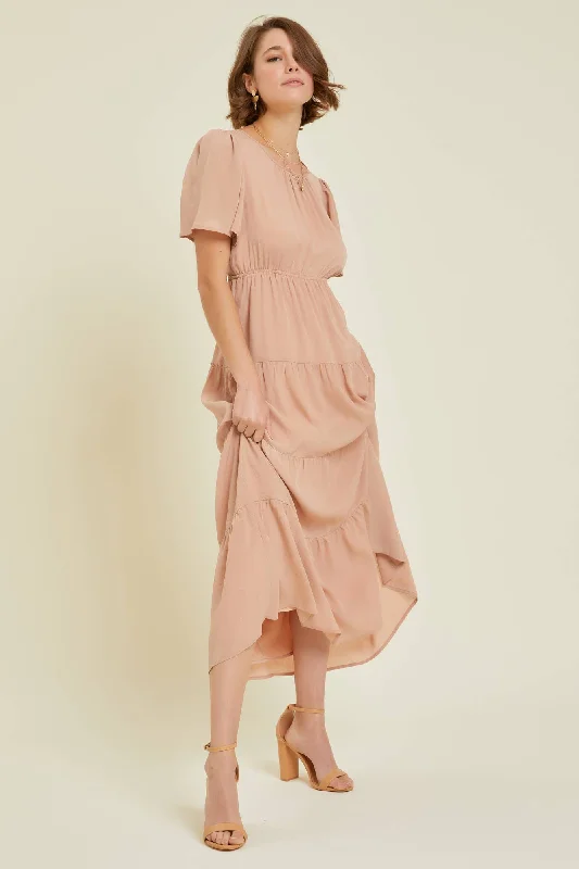 The Sheena Maxi Dress: Light Mauve (Small-3X) Classic A-Line Maxi Dress