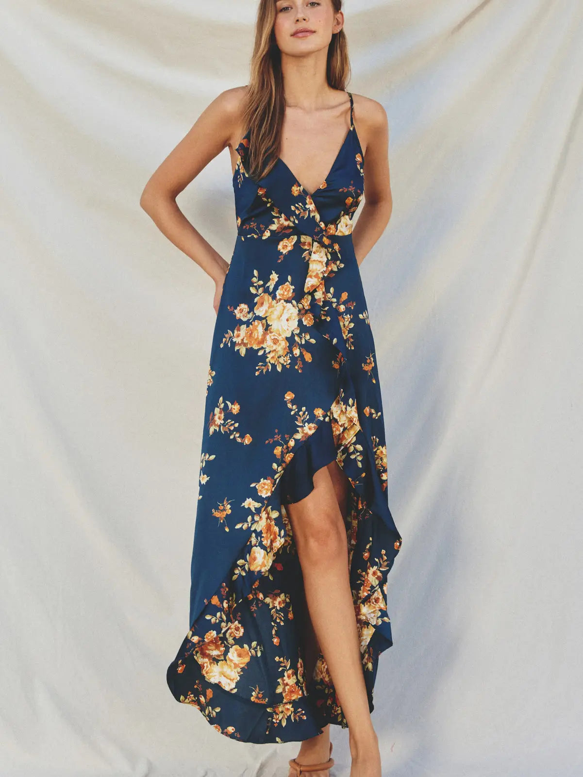 Juliette Asymmetrical Ruffle Maxi Dress Elegant Maxi Dress with Ruffles
