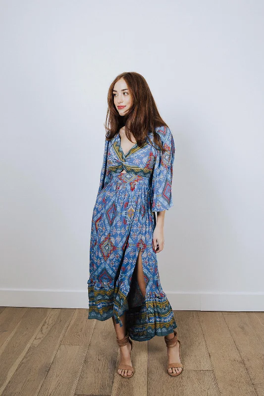 Musa V-Neck Maxi Dress Fashionable Chiffon Tiered Maxi Dress