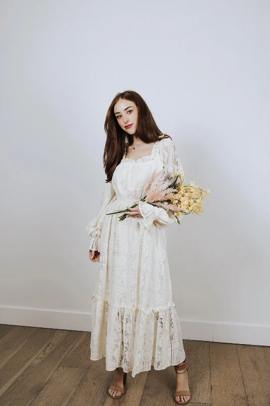 Pure Wonder Lace Tiered Maxi Dress Fashionable Faux Wrap Maxi Dress