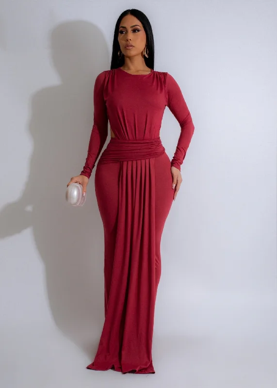 Rosewood Reverie Maxi Dress Pink Fashionable High-Low Maxi Dress