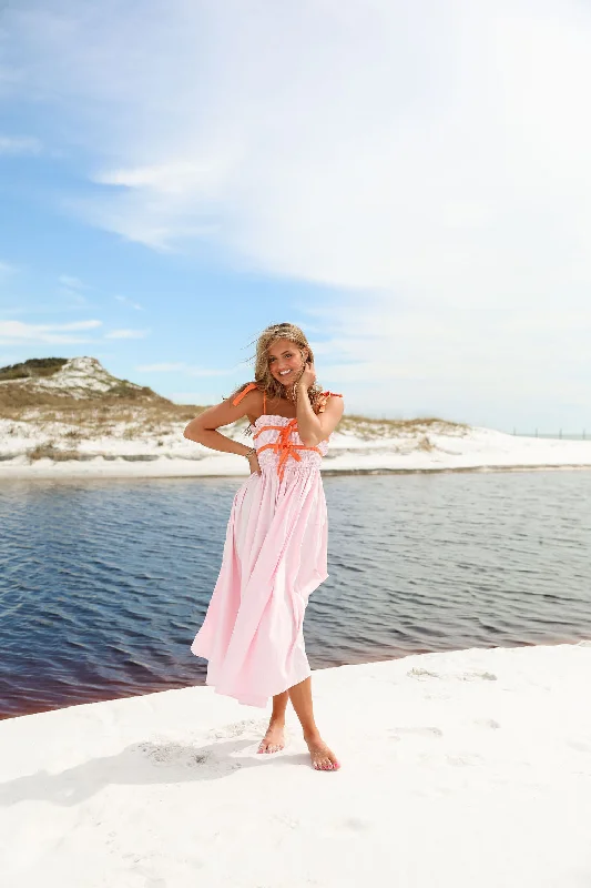 Take Me to the Tropics Maxi Dress - Pink Trendy Fit-and-Flare Maxi Dress