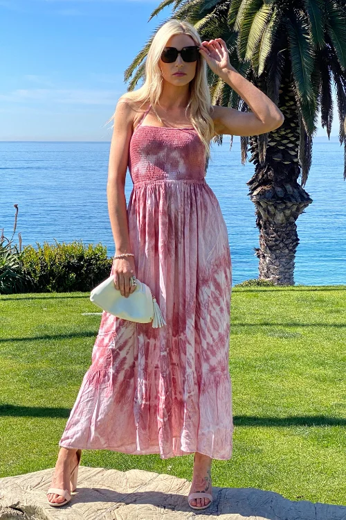 Tinker Tie Dye Maxi Dress - Mauve Comfortable Casual Maxi Dress