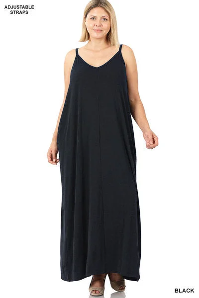 V-neck Maxi Dress (Colors*) Classic Solid Maxi Dress